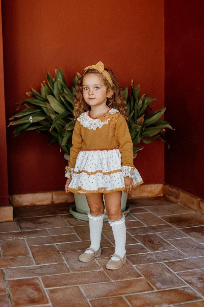 Luna AW21 PRE-ORDER - Mustard Collection Knitted Top Dress - Mariposa Children's Boutique