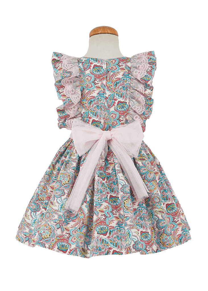 Ricittos SS22 - Multi Print Dress & Headpiece - Mariposa Children's Boutique