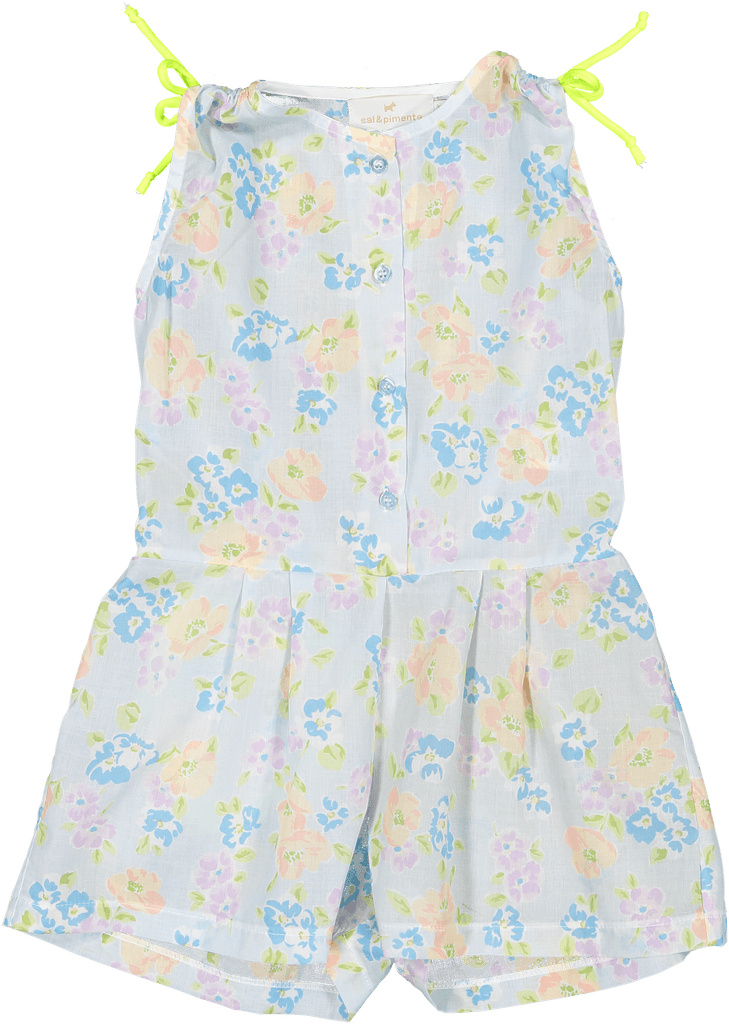 Sal & Pimenta SS22 - Girls Hawaiian Floral Print Playsuit - Mariposa Children's Boutique