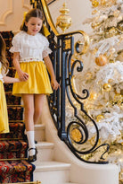 Sal & Pimenta - Golden Velvet Smocked Skirt Set - Mariposa Children's Boutique