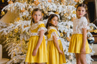 Sal & Pimenta - Golden Velvet Smocked Skirt Set - Mariposa Children's Boutique