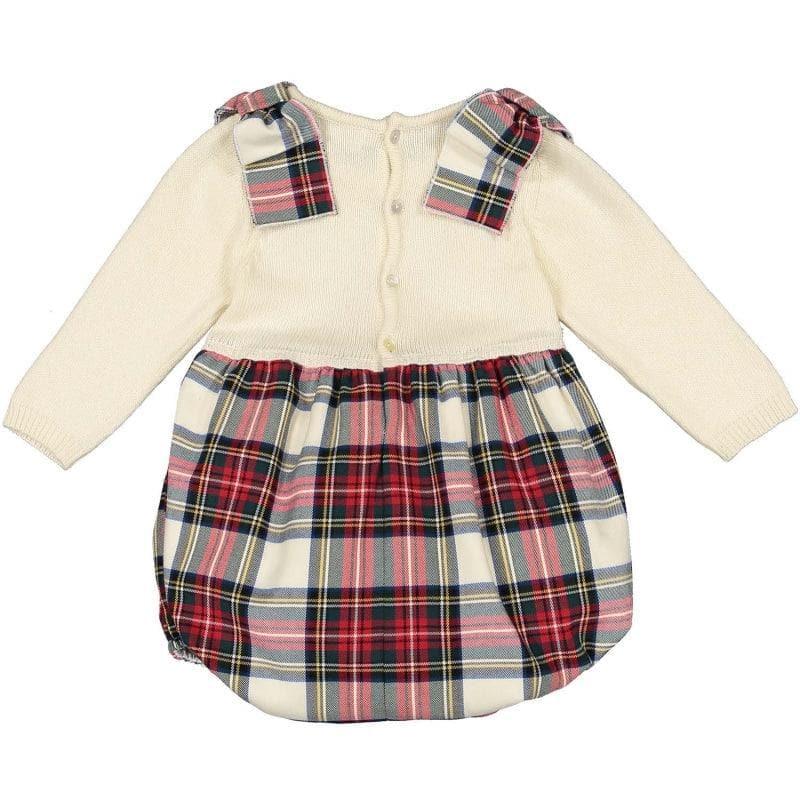 CLEARANCE DEAL - Sal & Pimenta - Cream and Tartan Print Romper - Mariposa Children's Boutique
