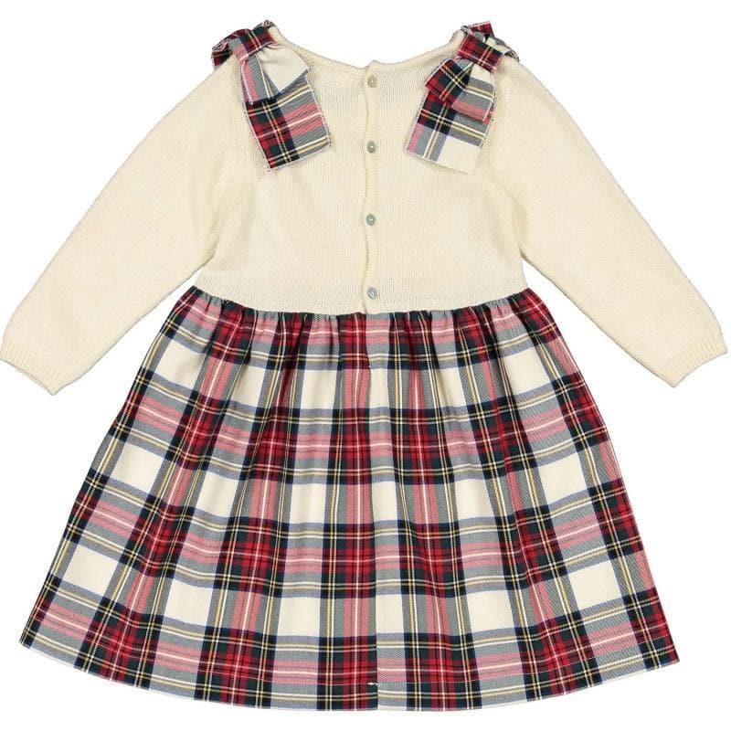 CLEARANCE DEAL - Sal & Pimenta - Cream & Tartan Print Dress 8yr - Mariposa Children's Boutique