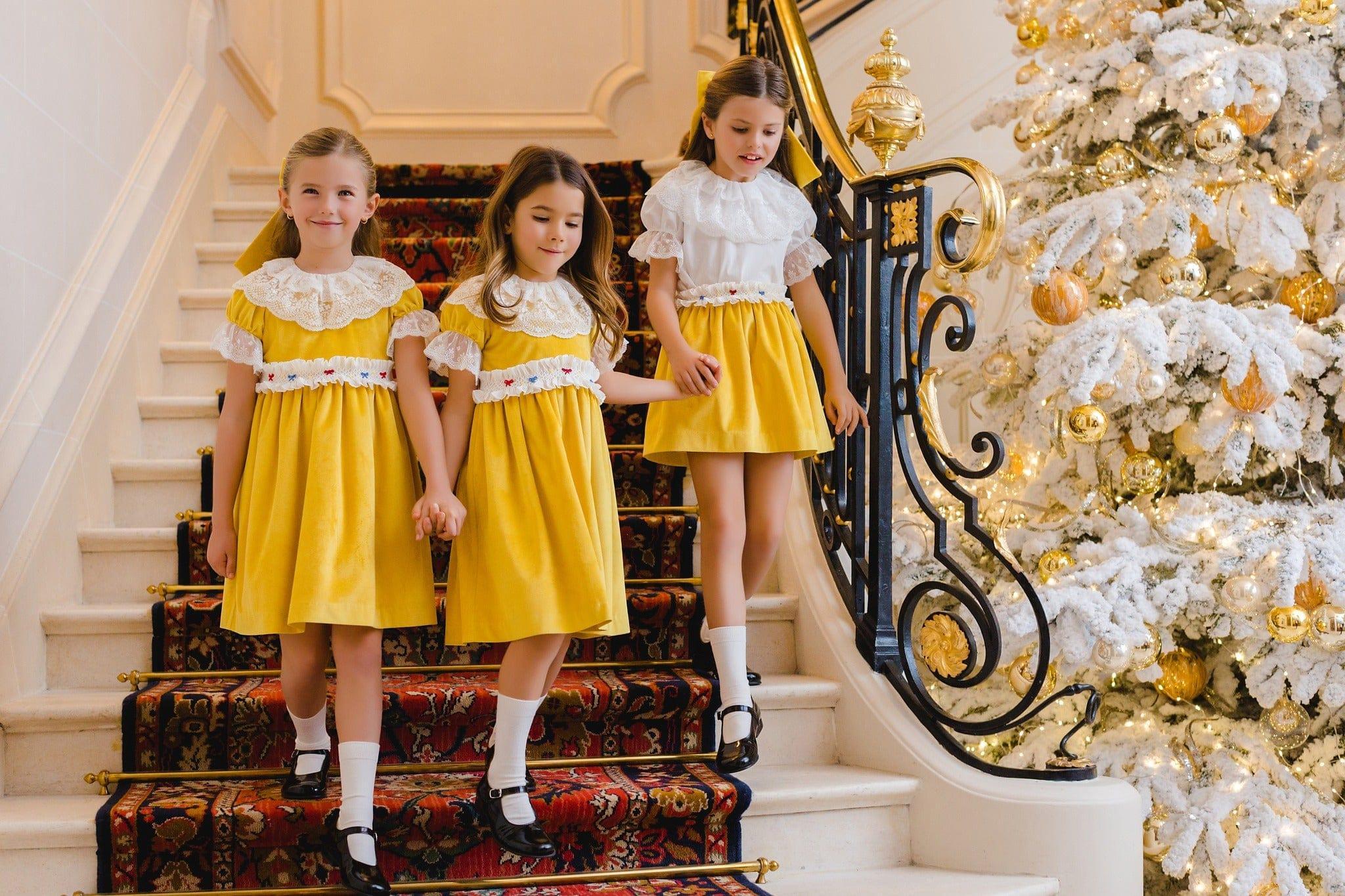 Sal & Pimenta Girls Golden Smocked Dress | Clearance Sale Sal & Pimenta Girls Golden Smocked Dress | Clearance Sale