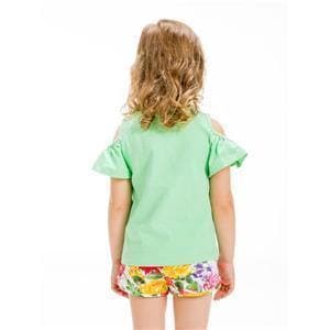 CLEARANCE DEAL - UBS2 - Girls Mint T-shirt with Matching Floral Shorts SALE - Mariposa Children's Boutique