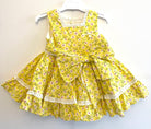 Alhuka SS23 - Baby Girls Orihuela Yellow Floral Dress & Knickers Set - Mariposa Children's Boutique