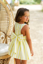 Alhuka SS23 - Girls Altea Yellow Stripe Summer Dress - Mariposa Children's Boutique