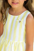 Alhuka SS23 - Girls Altea Yellow Stripe Summer Dress - Mariposa Children's Boutique