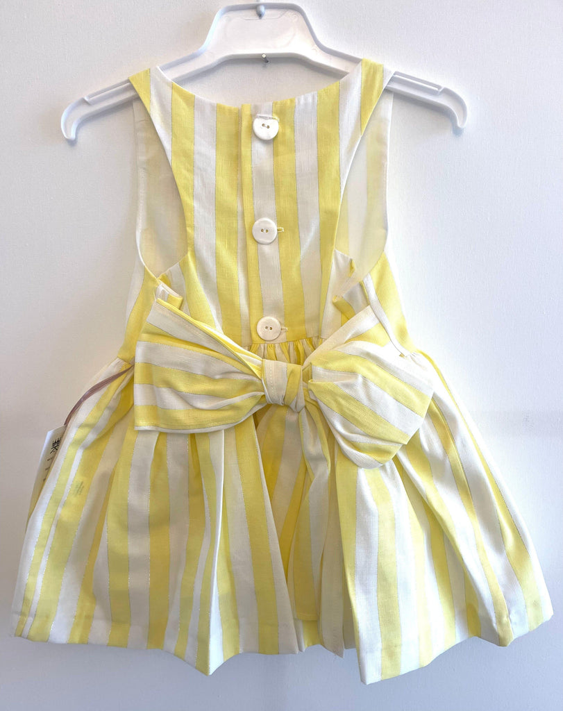 Alhuka SS23 - Girls Altea Yellow Stripe Summer Dress - Mariposa Children's Boutique
