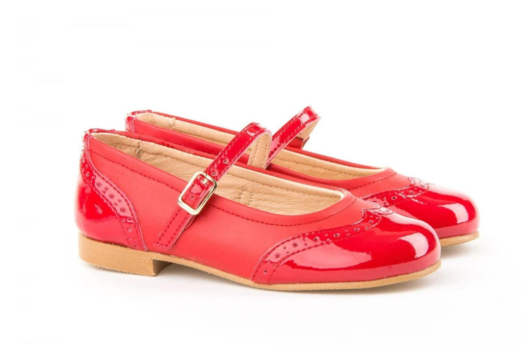 Angelitos - Girls Red Leather Shoes - Mariposa Children's Boutique