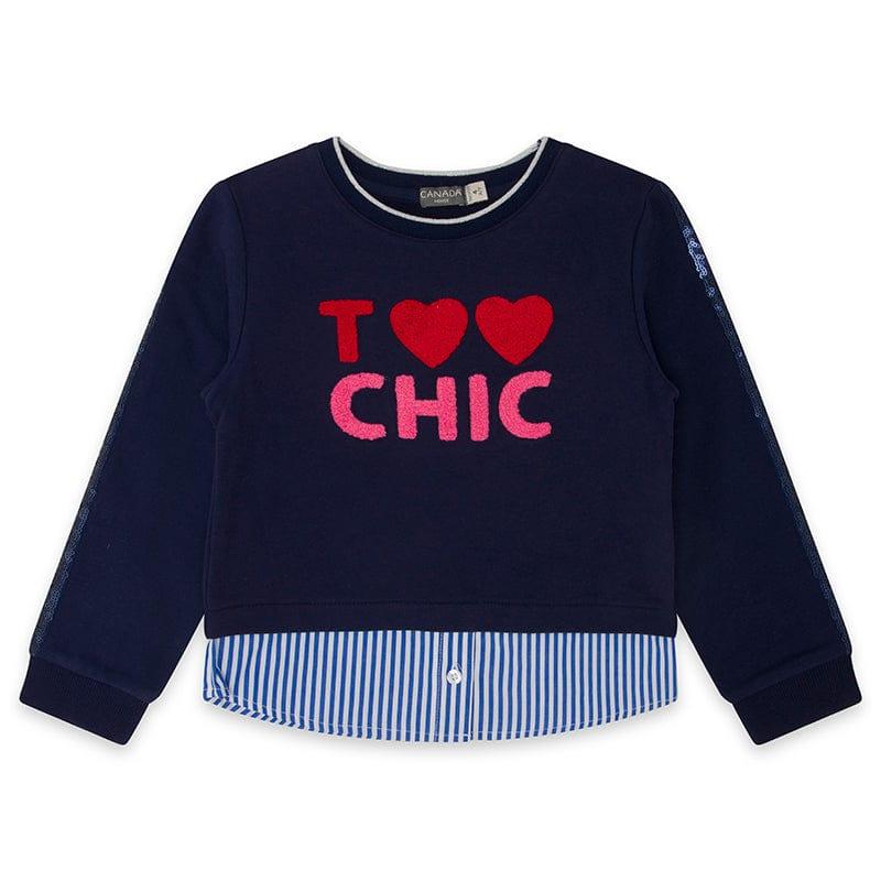 Canada House - Girls Navy Sweater with Matching Navy Pants - Mariposa Children's Boutique