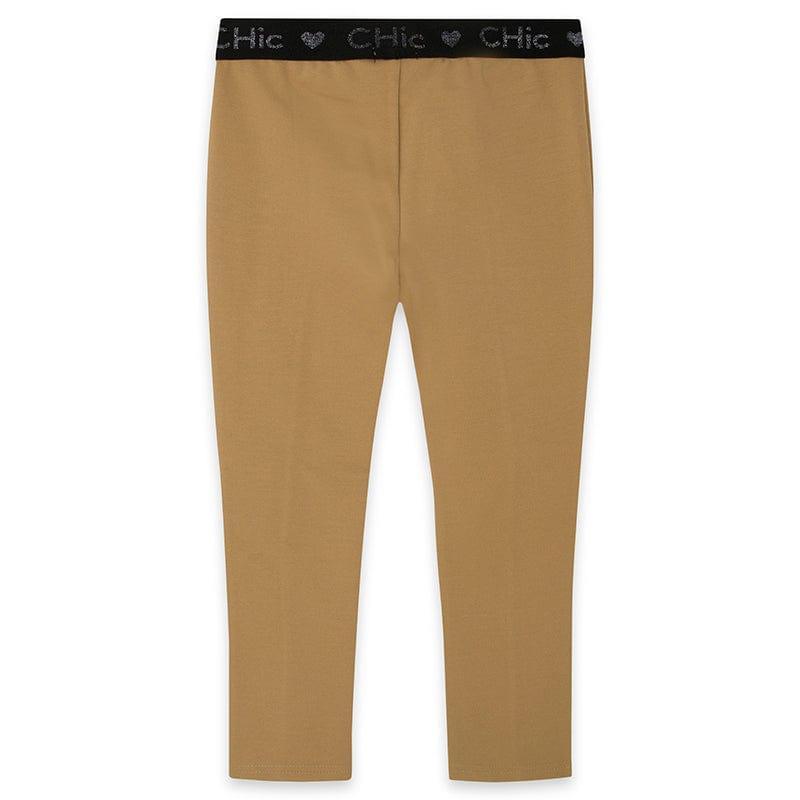 CLEARANCE SALE - Canada House - Girls White Long Sleeve Top with Camel Leggings - Mariposa Children's Boutique