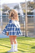 DBB Collection AW22 - Girls Blue Check Dress - Mariposa Children's Boutique