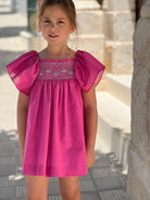 El Copo SS23 PRE-ORDER - Girls Hot Pink Smocked Summer Dress - Mariposa Children's Boutique