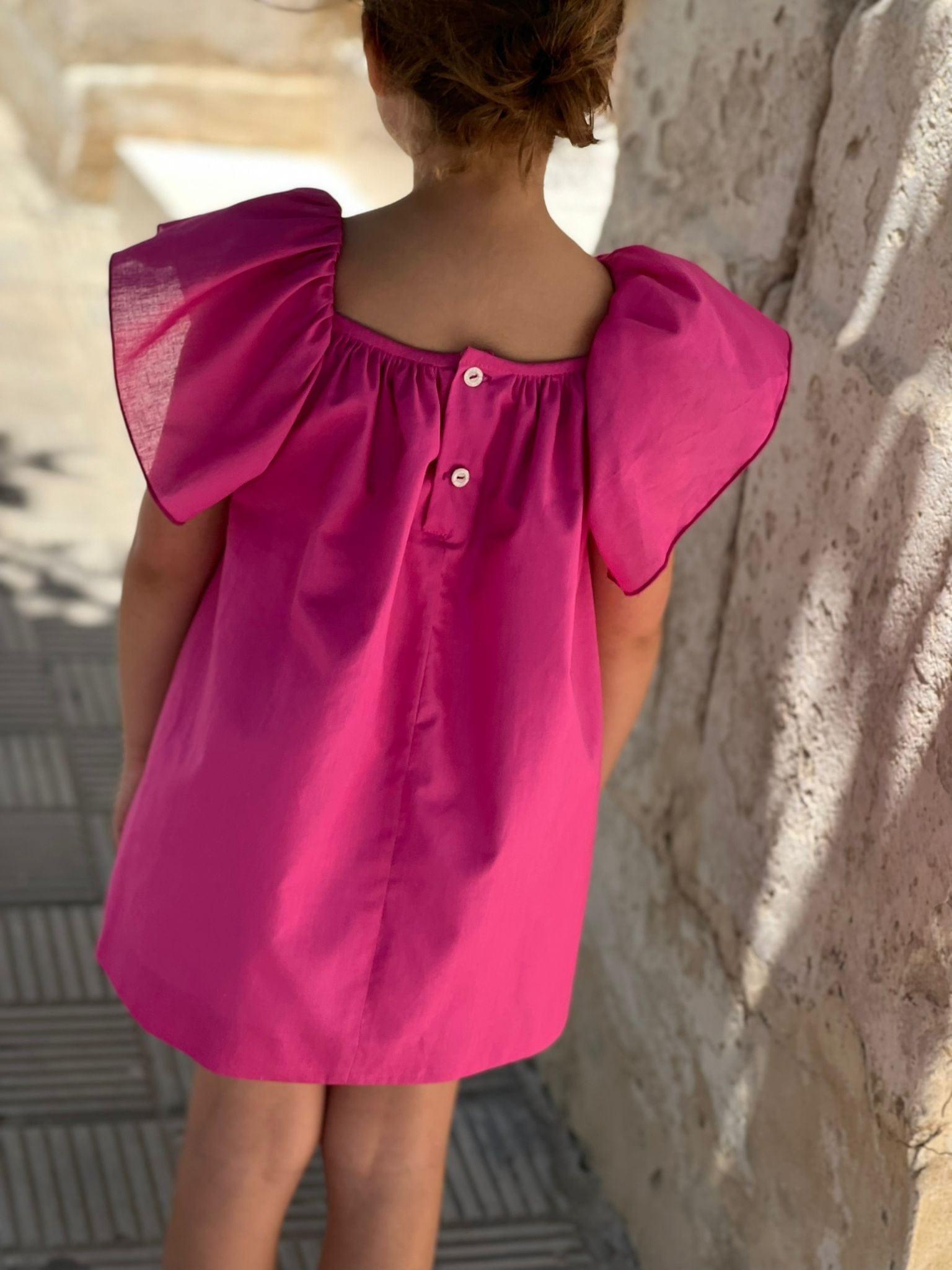 El Copo SS23 PRE-ORDER - Girls Hot Pink Smocked Summer Dress - Mariposa Children's Boutique