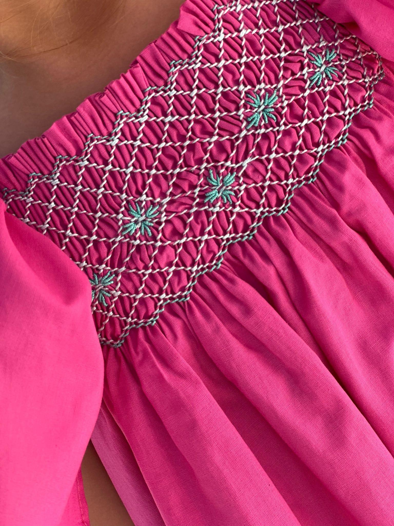 El Copo SS23 PRE-ORDER - Girls Hot Pink Smocked Summer Dress - Mariposa Children's Boutique