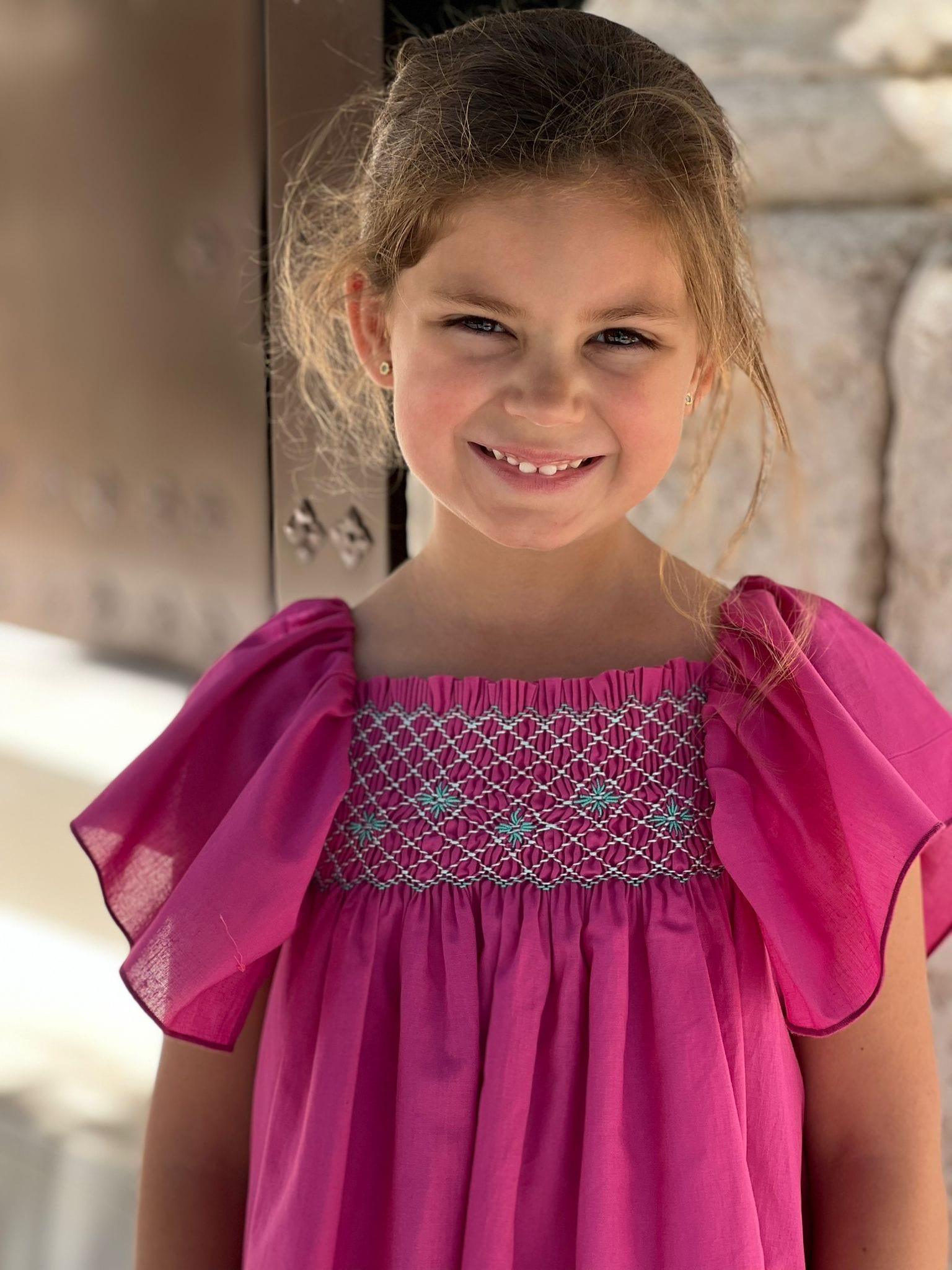 El Copo SS23 PRE-ORDER - Girls Hot Pink Smocked Summer Dress - Mariposa Children's Boutique