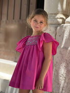 El Copo SS23 PRE-ORDER - Girls Hot Pink Smocked Summer Dress - Mariposa Children's Boutique