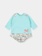 Mac Ilusion SS23 - Baby Girls Mint Top with Matching Country Print Jam Pants - Mariposa Children's Boutique