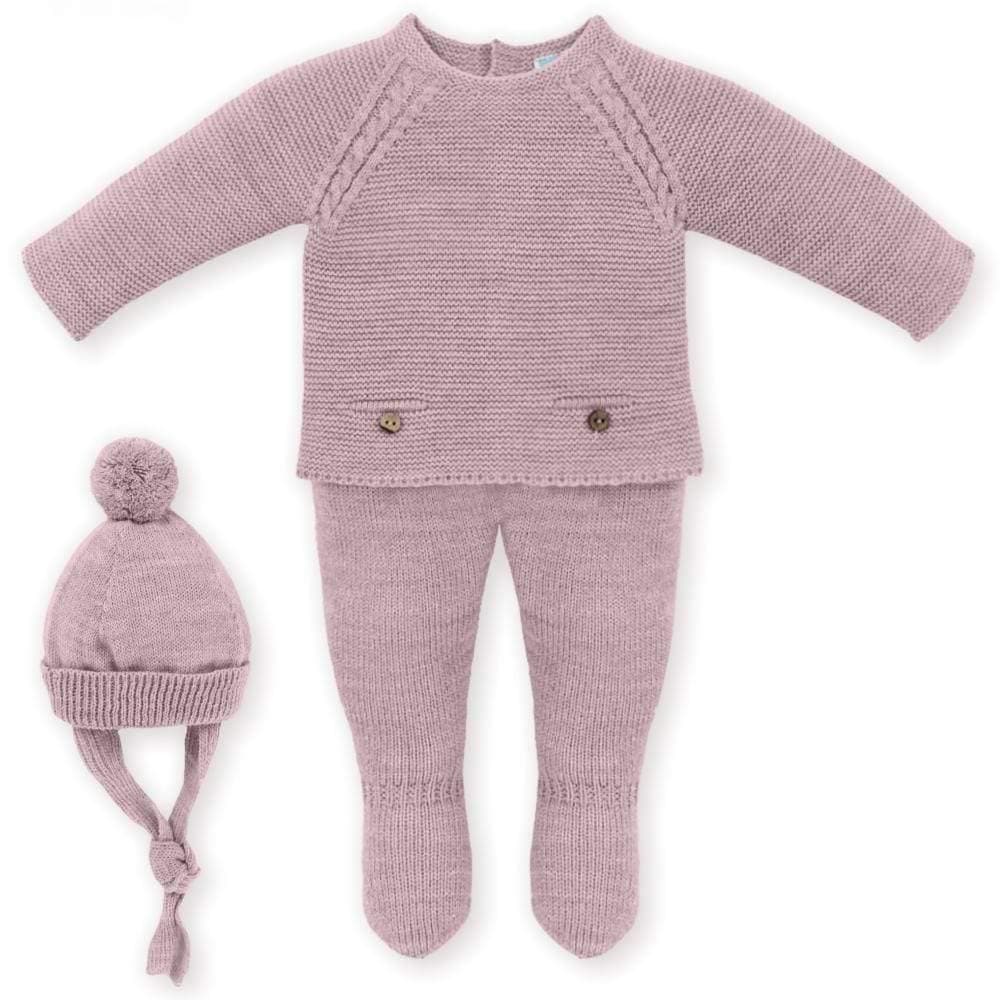 Mac Ilusion - Three Piece Knitted Suit PINK, BLUE & WHITE - Mariposa Children's Boutique