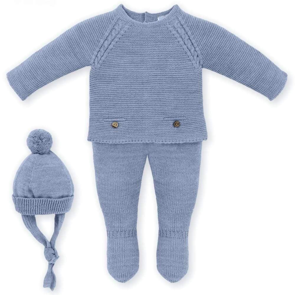 Mac Ilusion - Three Piece Knitted Suit PINK, BLUE & WHITE - Mariposa Children's Boutique