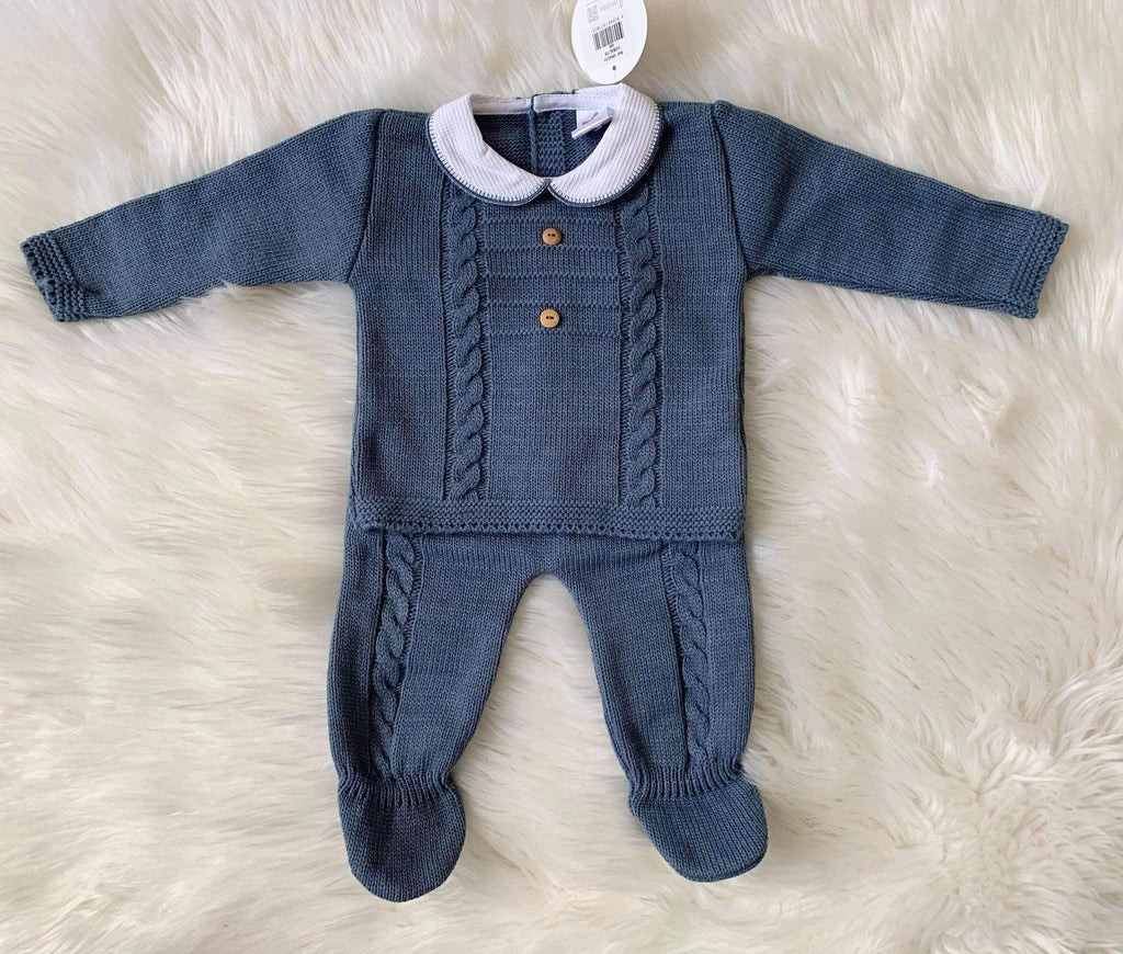 Minhon Baby Knitwear Minhon AW20 - Cobalt Blue Knitted 2pc Set