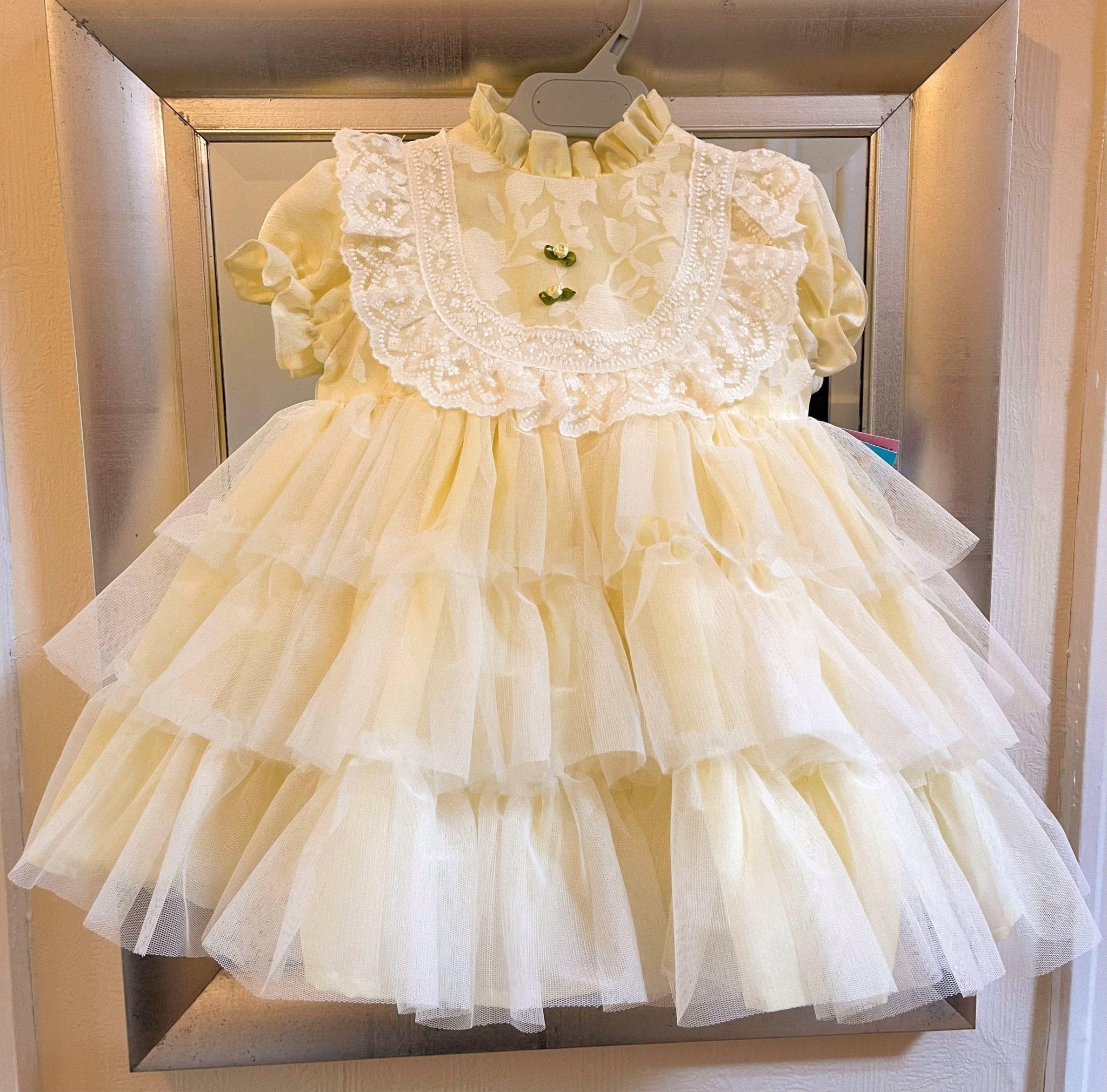 CLEARANCE SALE Sonata IN - STOCK - Girls Lemon Florecilla Ruffle Dress 8yr - Mariposa Children's Boutique