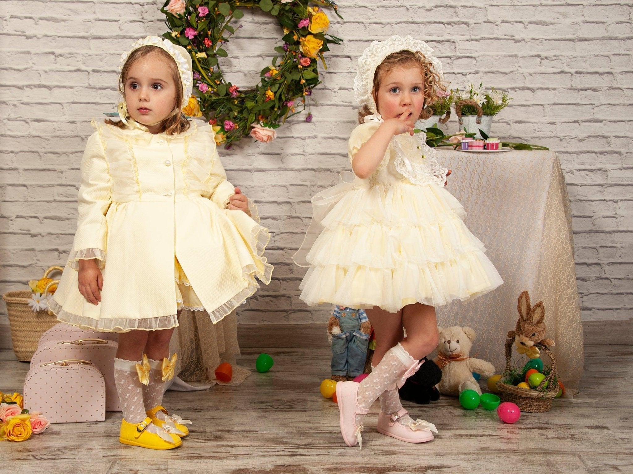 CLEARANCE SALE Sonata IN - STOCK - Girls Lemon Florecilla Ruffle Dress 8yr - Mariposa Children's Boutique