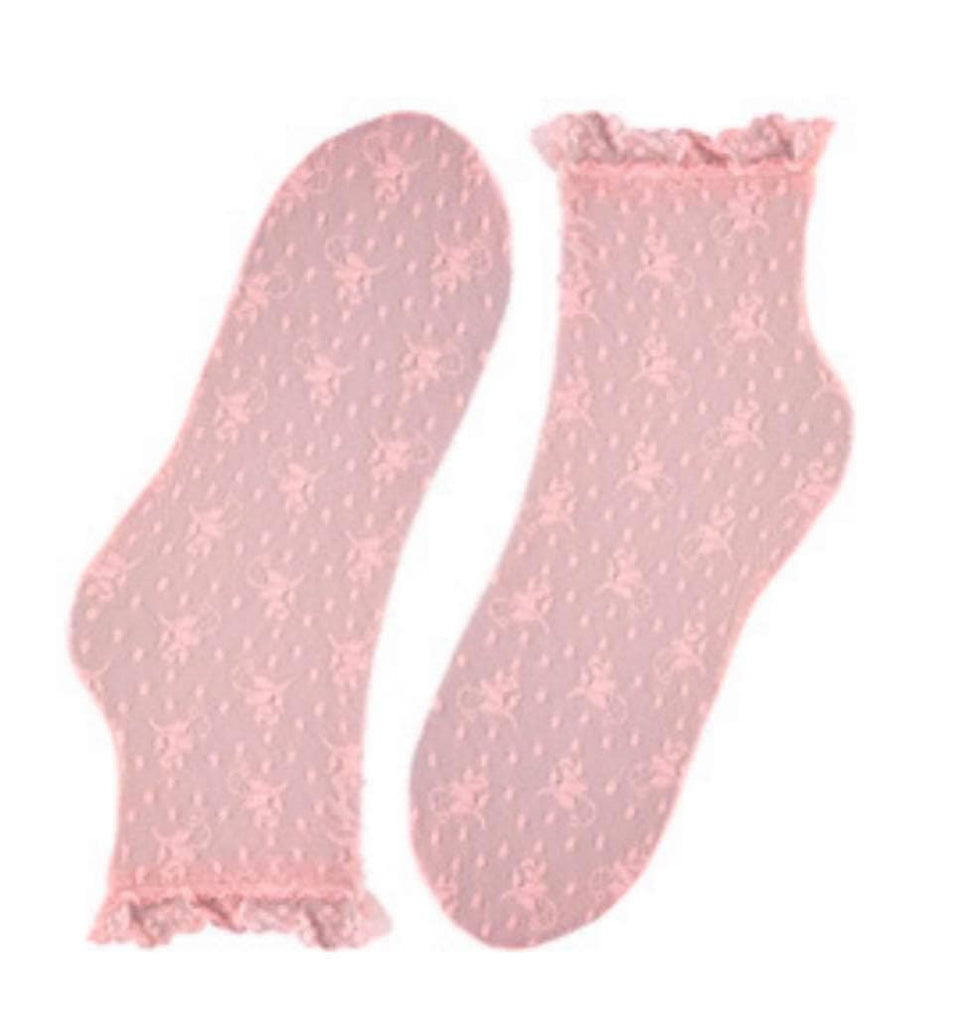Condor Socks & Tights Condor - Lace Ankle Socks in WHITE & CREAM