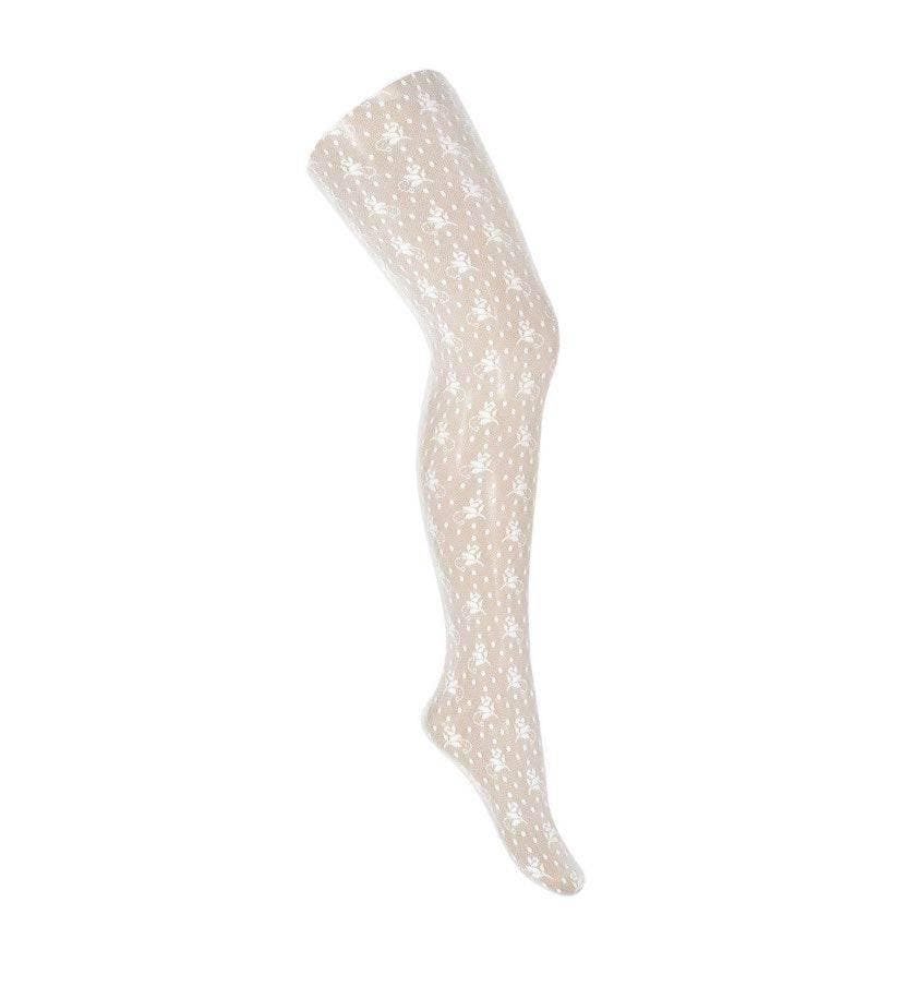 Condor - Girl's Spanish Lace Tights in White, Cream or Dusky Pink - Mariposa Children's Boutique