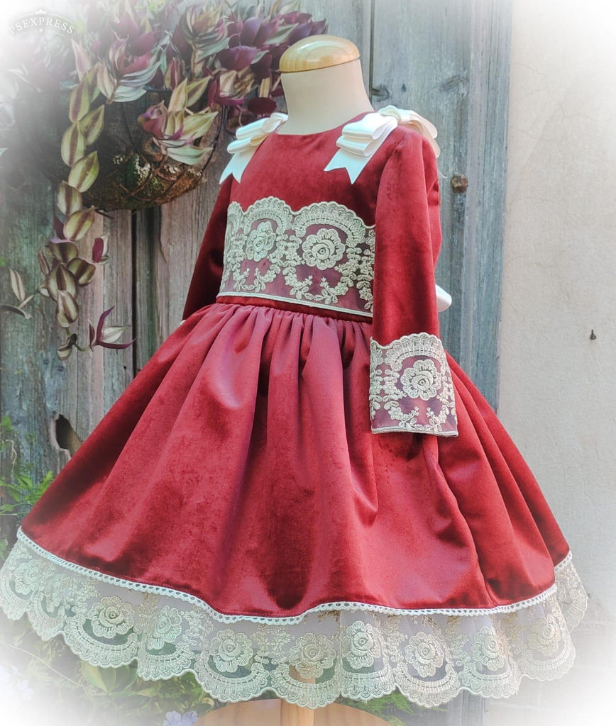 Exclusive Grace Velvet Dress Handmade to Order - Mariposa Children's Boutique
