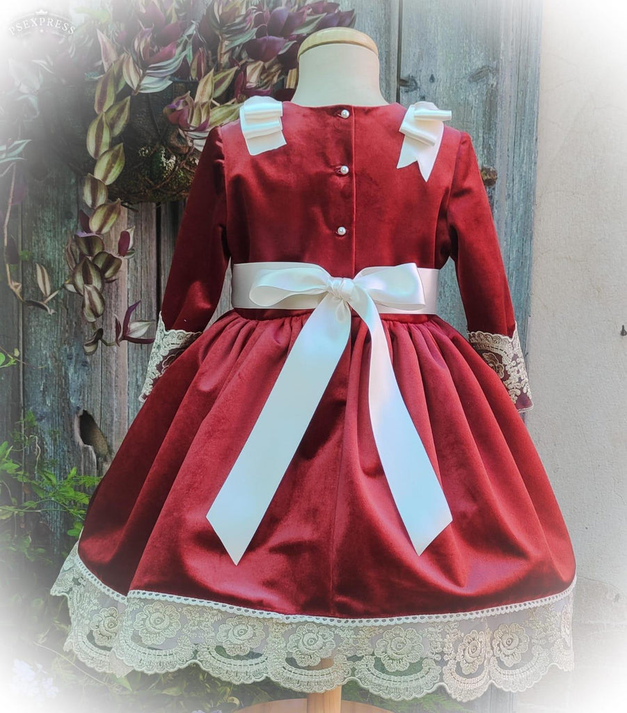 Exclusive Grace Velvet Dress Handmade to Order - Mariposa Children's Boutique