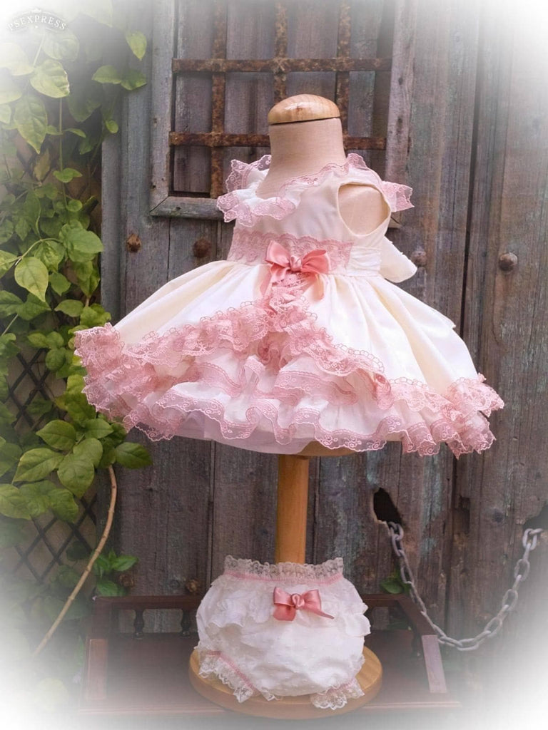 Exclusive Baby Girls Dress Exclusive Handmade to Order Tiana Baby Dress with Matching Knickers