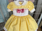 Exclusive Handmade to Order Belle Yellow, White & Pink Dress - Mariposa Children's Boutique