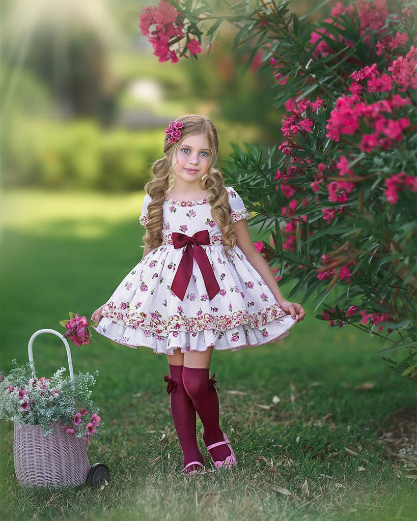 Exclusive Handmade To Order - Rose Print Amor Dress - Mariposa Children's Boutique