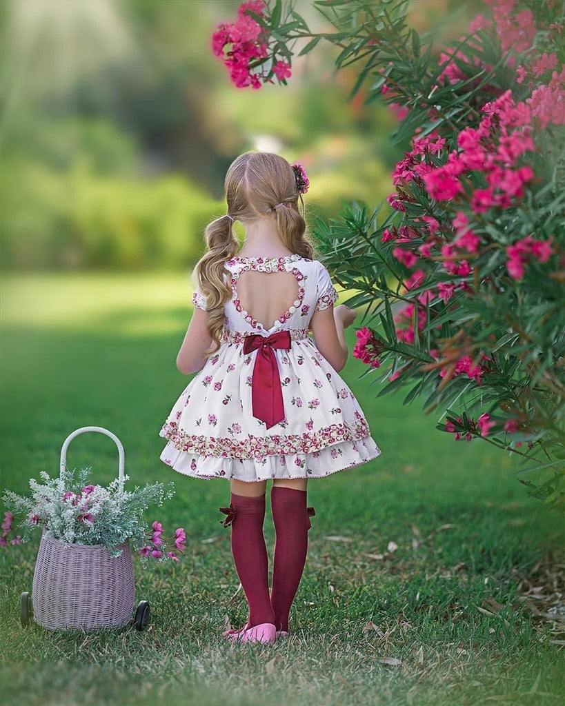 Exclusive Handmade To Order - Rose Print Amor Dress - Mariposa Children's Boutique