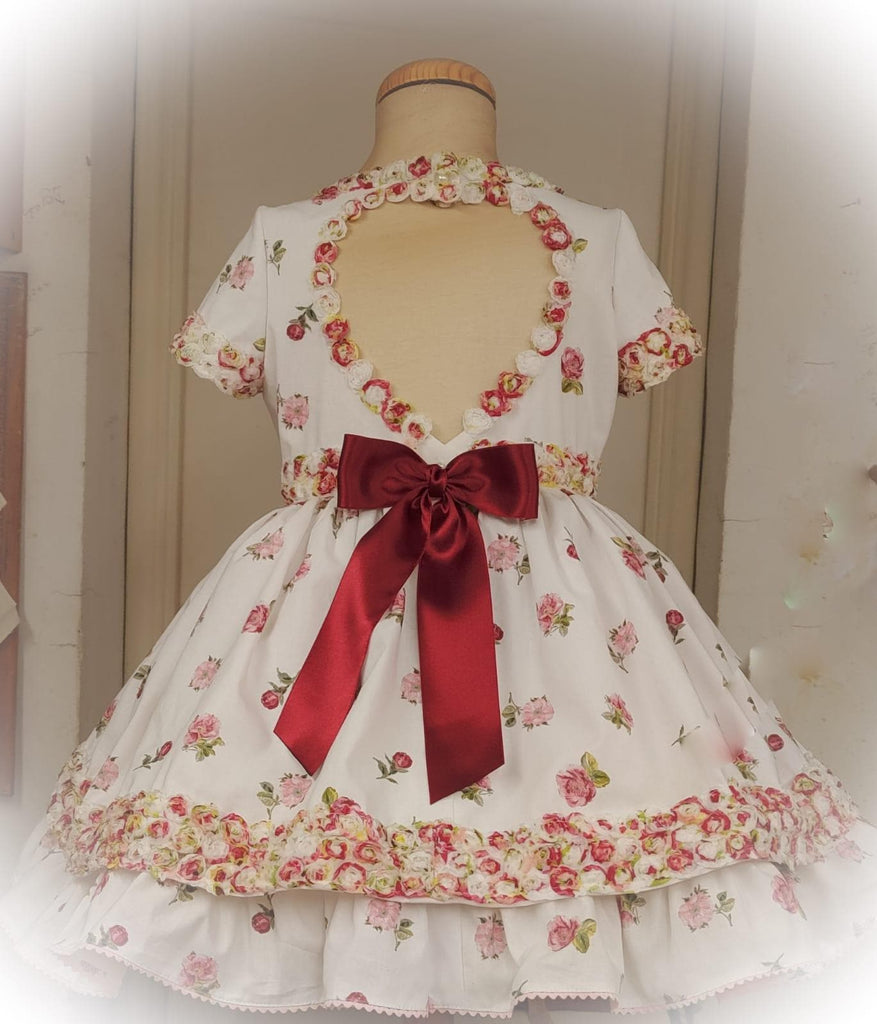 Exclusive Rose Print Amor Dress Handmade To Order - Mariposa Children's Boutique