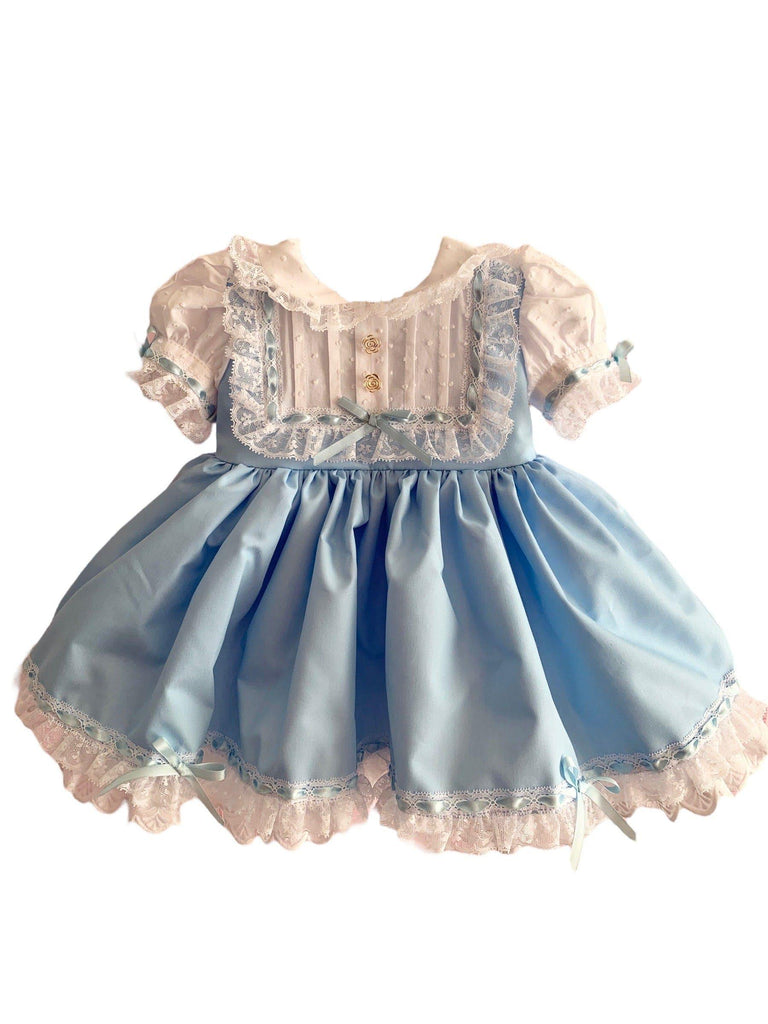 Exclusive Made to Order Emily Baby Blue Dress - Mariposa Children's Boutique