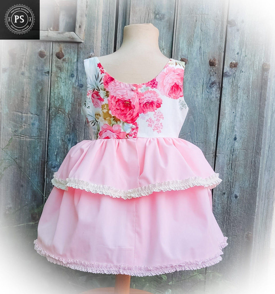 Exclusive SS23 Made to Order - Girl’s Tania Pink Floral Print Summer Dress - Mariposa Children's Boutique