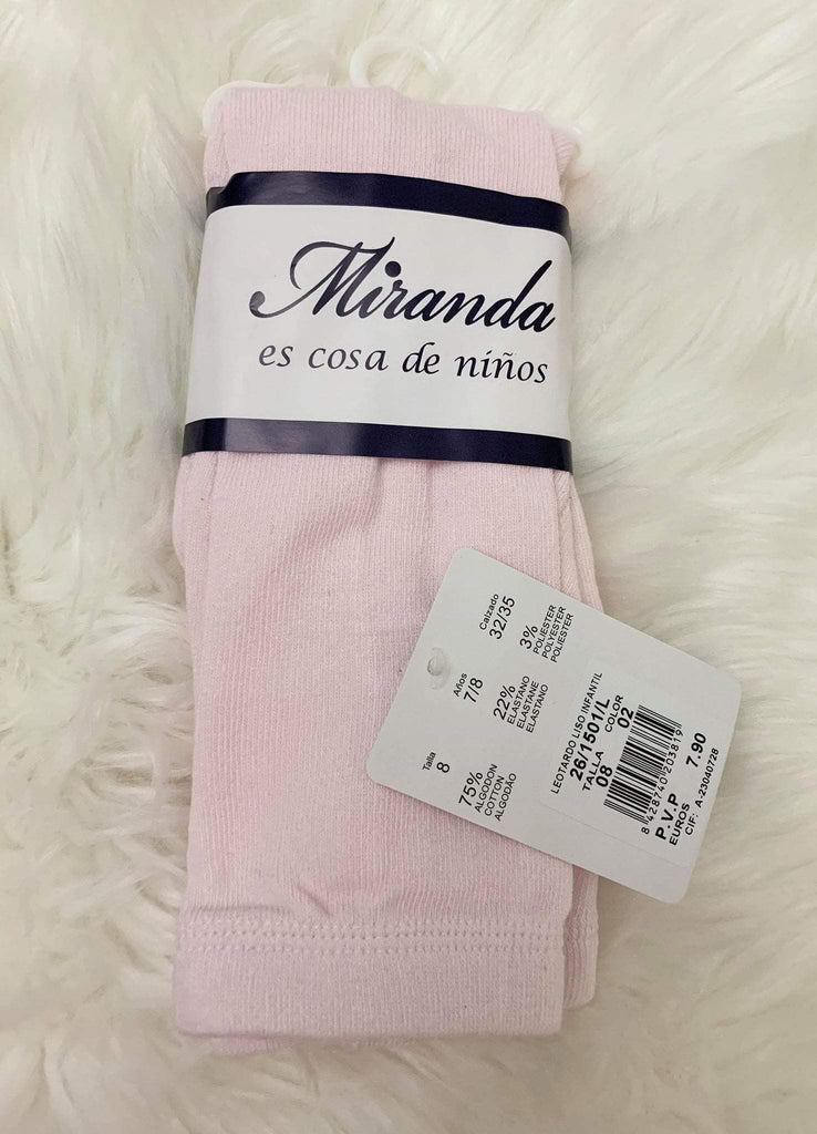Miranda - Children's Spanish Plain Pink Girl's Tights 1501L - Mariposa Children's Boutique