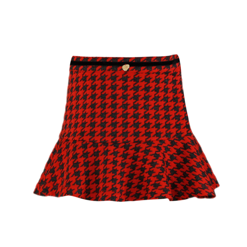 Miranda AW22 PRE-ORDER - Girls Red & Navy Print Skirt & Matching Blouse - Mariposa Children's Boutique