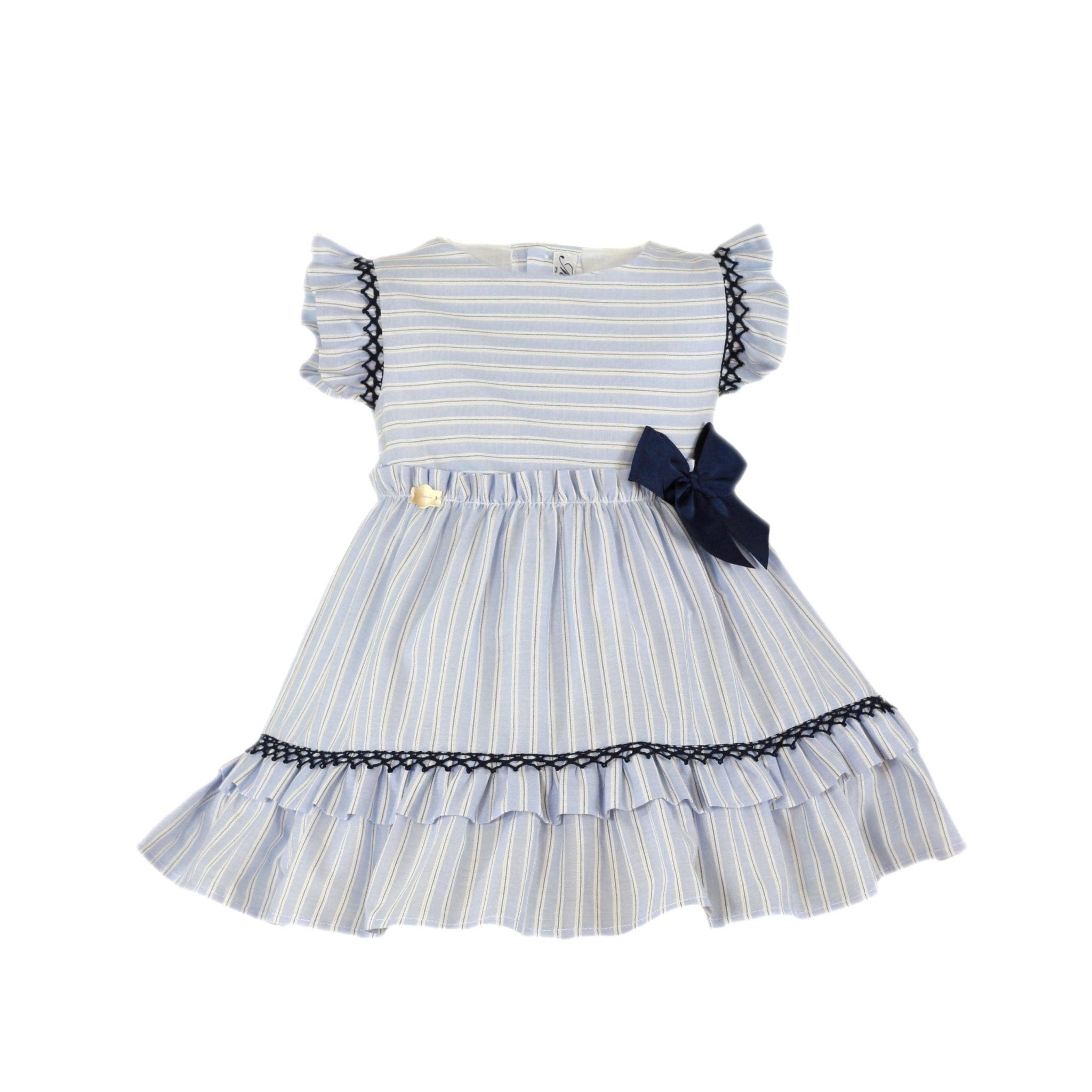 Miranda girls white baby blue navy Spanish dress age 2 traditional summer dress UK