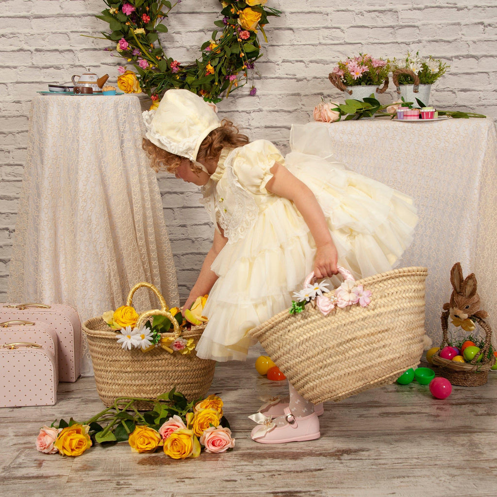 Sonata SS23 PRE-ORDER - Girls Yellow Florecilla Dress - Mariposa Children's Boutique