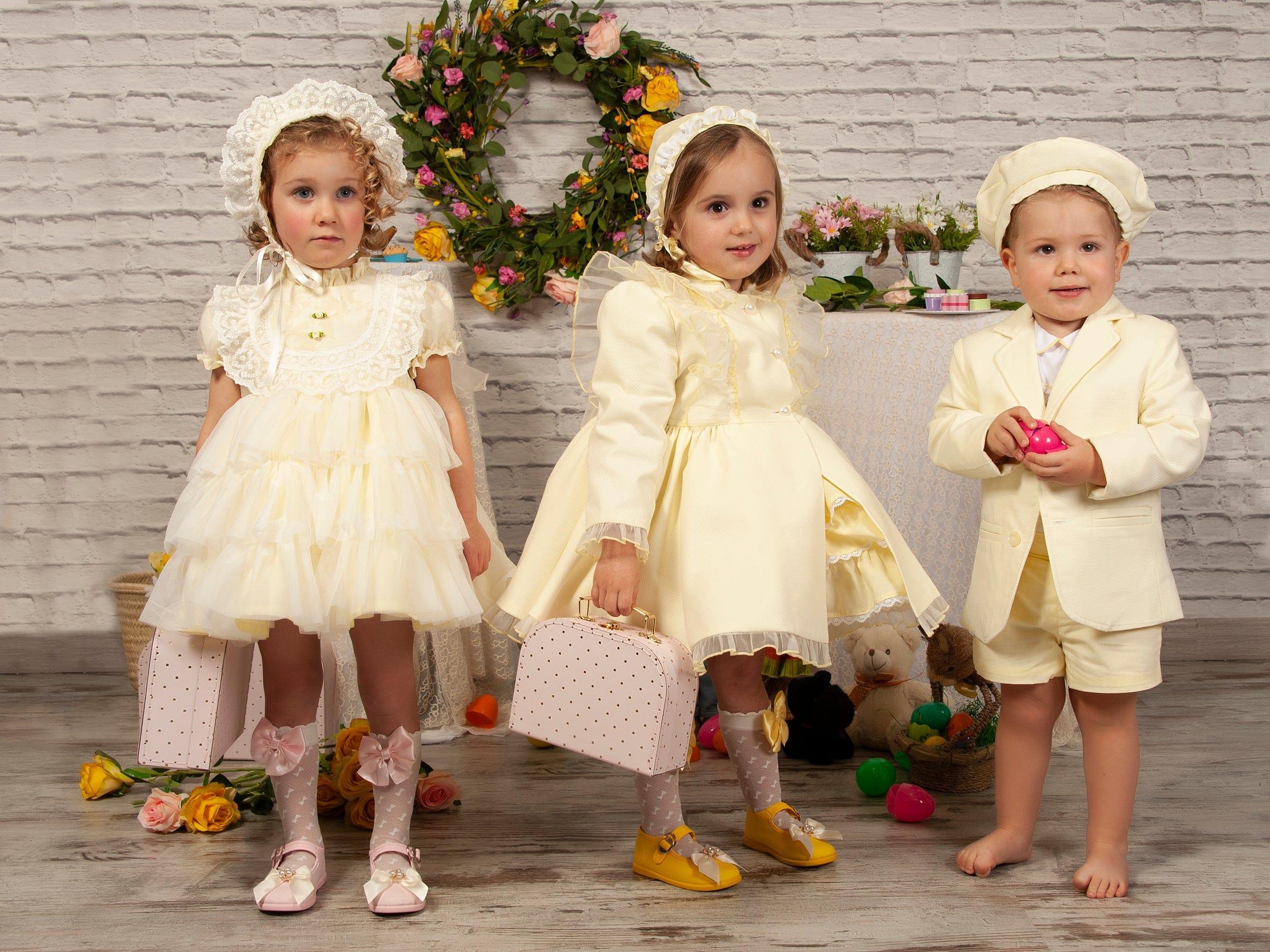 Sonata SS23 PRE-ORDER - Girls Yellow Florecilla Dress - Mariposa Children's Boutique