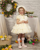 Sonata SS23 PRE-ORDER - Girls Yellow Florecilla Dress - Mariposa Children's Boutique