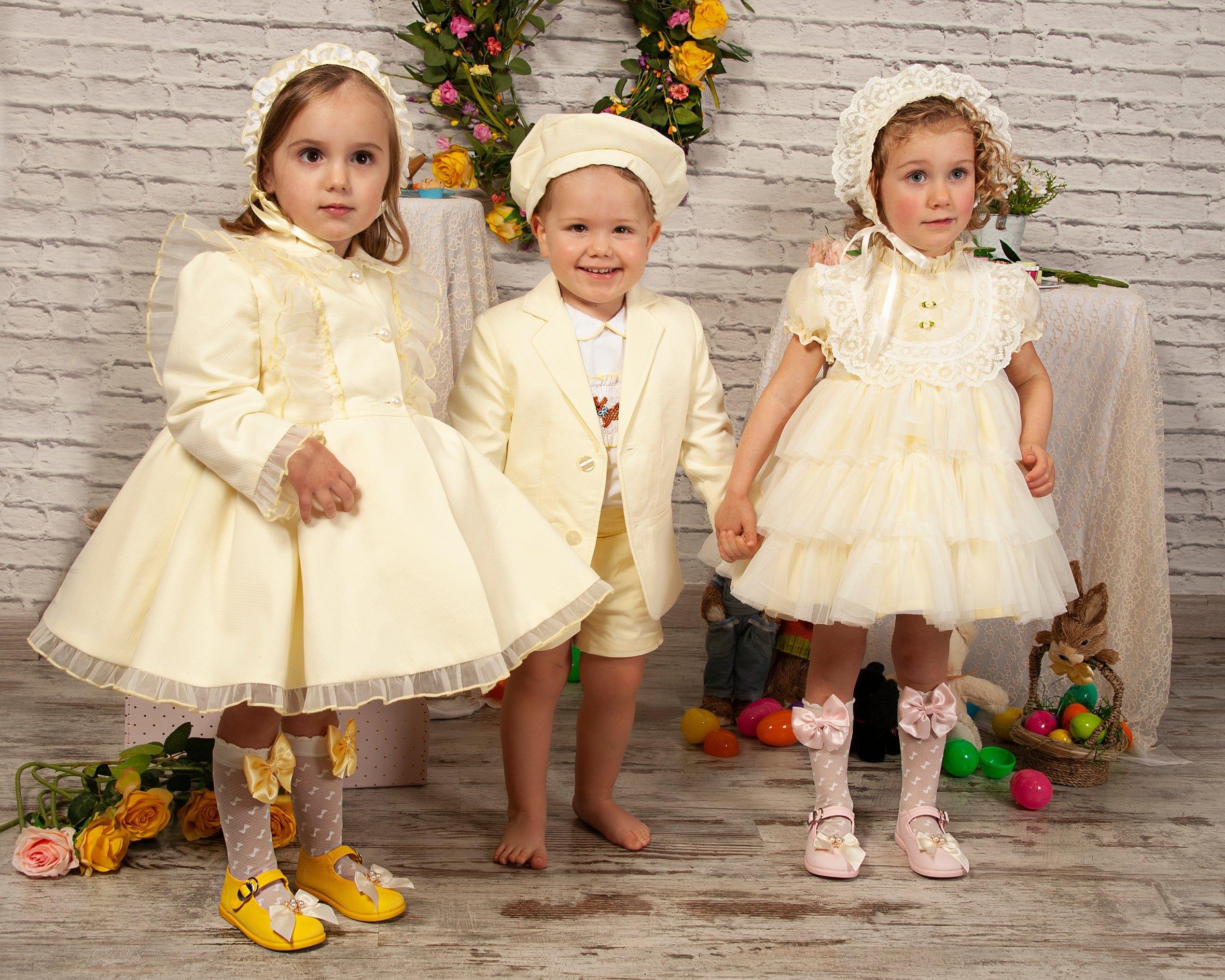 Sonata SS23 PRE-ORDER - Girls Yellow Florecilla Dress - Mariposa Children's Boutique