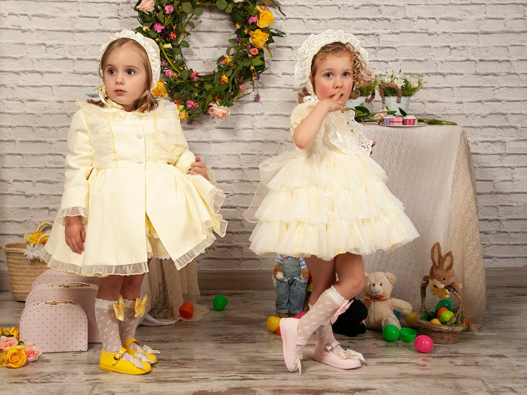 Sonata SS23 PRE-ORDER - Girls Yellow Florecilla Dress - Mariposa Children's Boutique