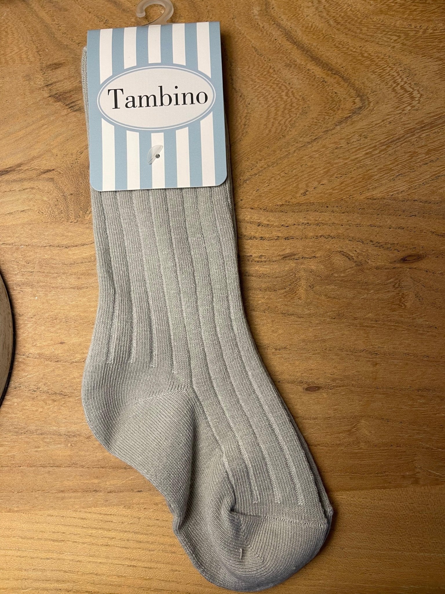Tambino Ribbed Socks - Boys Light Grey Socks - Mariposa Children's Boutique