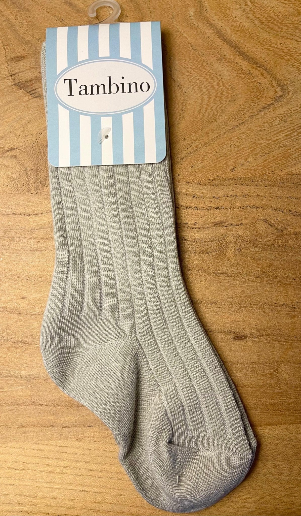 Tambino Ribbed Socks - Boys Light Grey Socks - Mariposa Children's Boutique