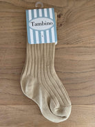 Boys Camel Ribbed Socks